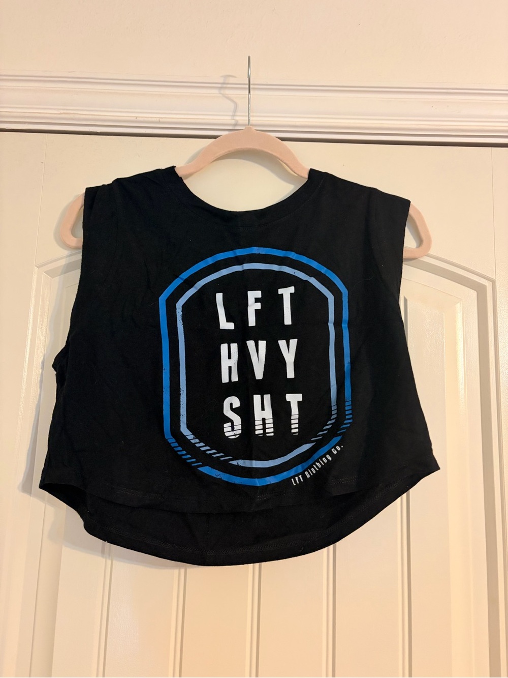 Bella Canvas Black Muscle Tee with Blue and White Graphic